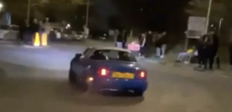 Terrifying moment car PLOUGHS into crowd leaving teenage girl & woman seriously hurt – as boy, 17, is arrested | The Sun