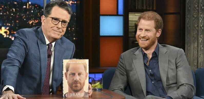 The spare chair and Colbert: Prince Harry wraps up book tour