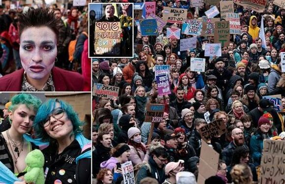 Trans rights activists take to the streets of Glasgow to protest