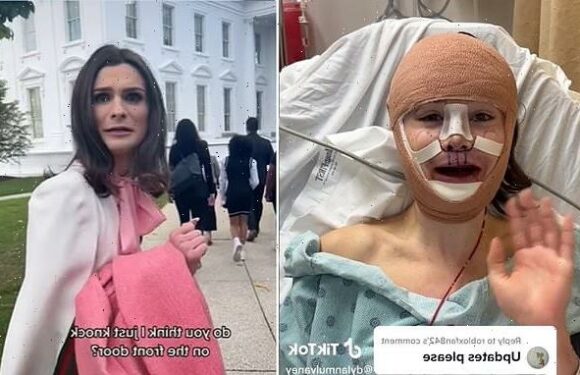 Transgender influencer shows off scarred face after undergoing surgery