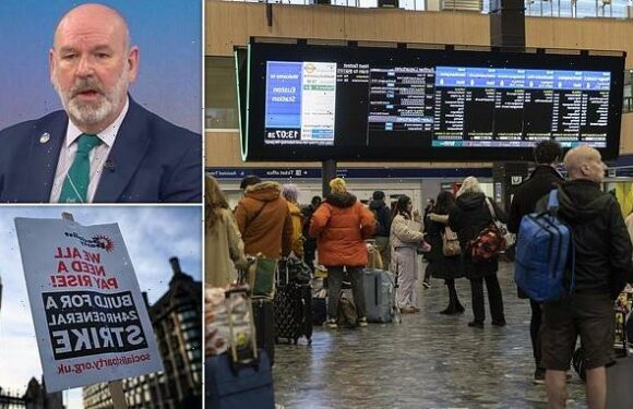 Union boss admits striking train drivers' pay has soared 17 PER CENT