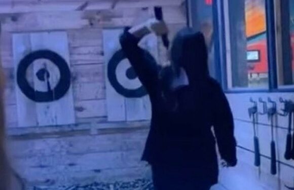 Woman lucky to have teeth as axe throwing goes wrong like Final Destination
