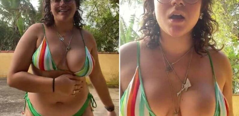 Woman praised for showing off her uneven boobs in a bikini, as hundreds say they have exactly the same figure | The Sun