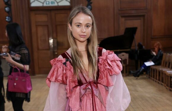 Amelia Windsor turns heads in pink during London Fashion Week