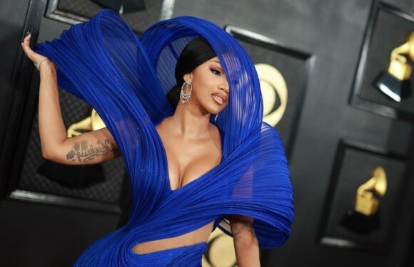 Cardi B Brings Sculpture to the Red Carpet in a Plunging Cutout Gown