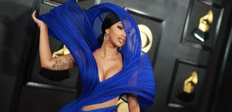 Cardi B Brings Sculpture to the Red Carpet in a Plunging Cutout Gown