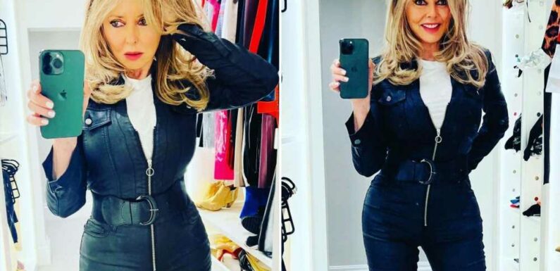 Carol Vorderman looks incredible in tight leather jumpsuit after it shrinks in the wash | The Sun