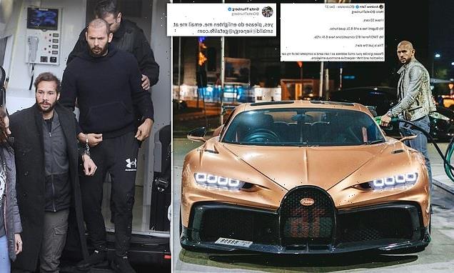 Cops will impound Andrew Tate's £4.8million Bugatti stored in Dubai