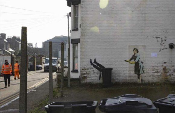 Council blasted for ruining Banksy mural hours after it was discovered as priceless artwork replaced with WHEELIE BIN | The Sun