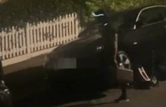 EXCLUSIVE: Moment thieves steal catalytic converter from NHS worker