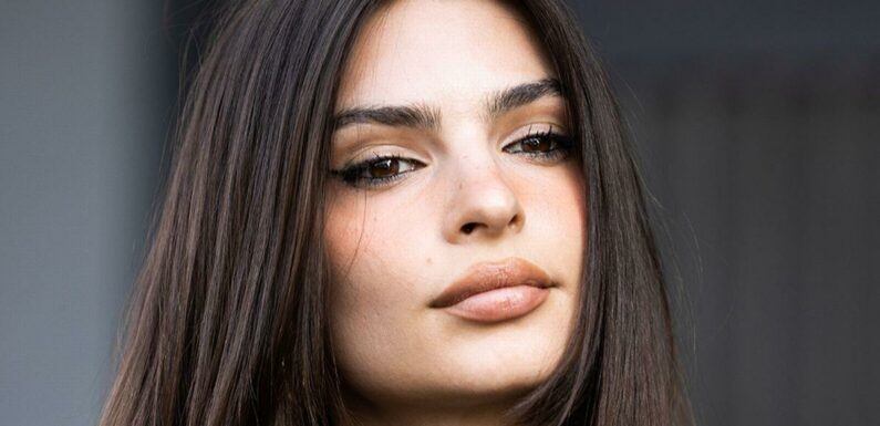 Emily Ratajkowski looks unrecognisable with jet black bob and fringe