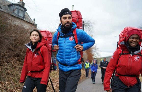 Emma Willis, Rylan Clark and Oti Mabuse begin Red Nose Day mountain challenge