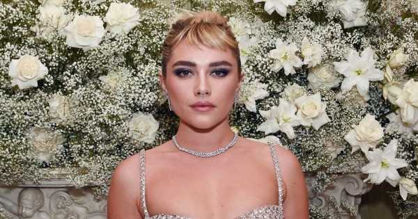 Florence Pugh's Sequin Micro Minidress Is Played Up by 6-Inch Platforms