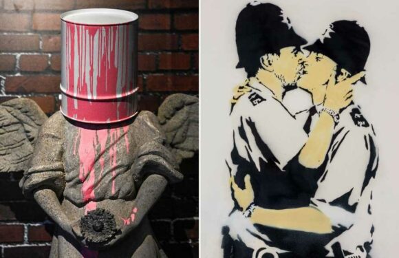 Full list of Banksy’s most infamous artwork from kissing coppers to shredded painting worth £18million | The Sun