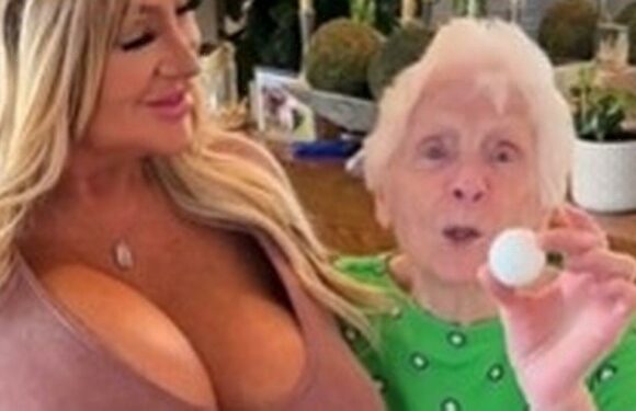 Gran, 96, fires ping pong ball into OnlyFans model’s extreme 54-inch boobs
