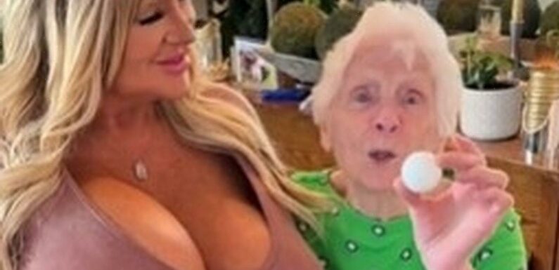 Gran, 96, fires ping pong ball into OnlyFans model’s extreme 54-inch boobs