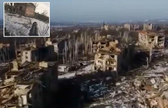 Haunting video shows town devastated by Russian offensive where Ukrainians resist in desperate house-to-house battles | The Sun