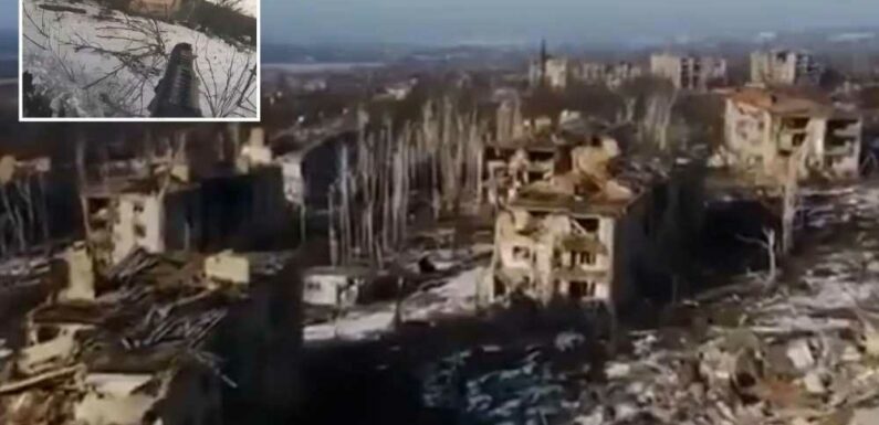Haunting video shows town devastated by Russian offensive where Ukrainians resist in desperate house-to-house battles | The Sun