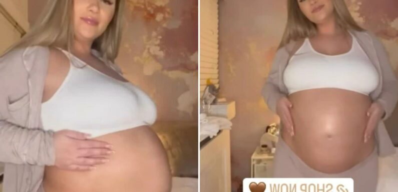 Love Island’s Shaughna Phillips shows off her huge baby bump in crop top | The Sun
