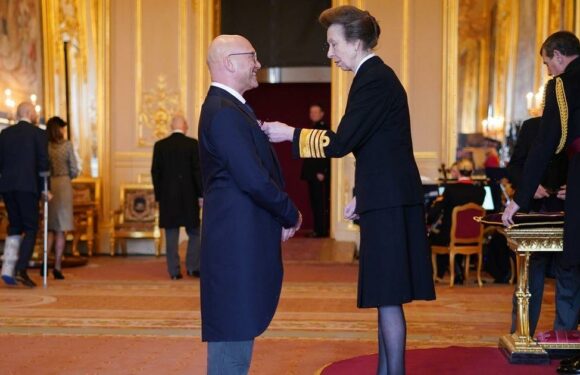 MasterChef’s Gregg Wallace makes food shortages plea as he’s given MBE by Princess Anne