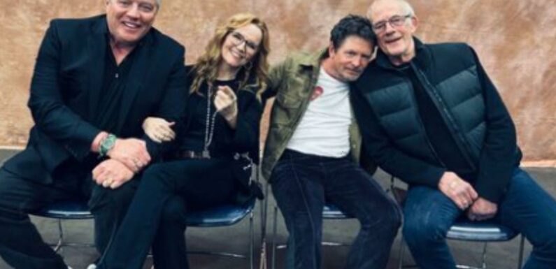Michael J Fox looks in good spirits at Back to the Future reunion