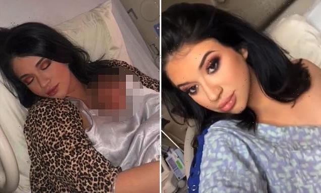 Mum gets her hair and makeup done before going into labour