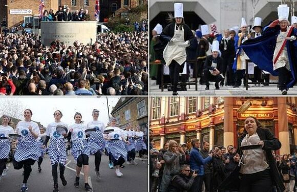 Pancake Day: Revellers celebrate pancake day with quirky events