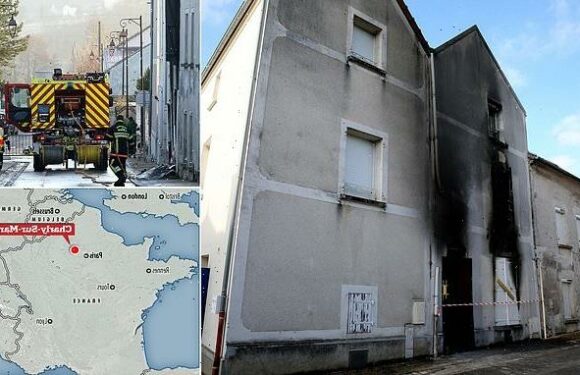 Pictured: Burnt out home of mother and seven children killed in fire