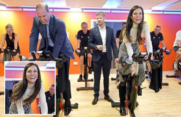 Princess Kate BEATS William as couple go head-to-head in spin class… and even does it in £20 Zara skirt & heels | The Sun