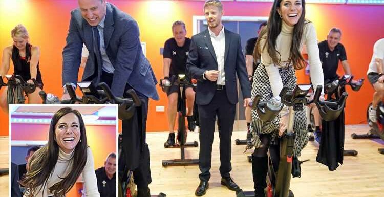 Princess Kate BEATS William as couple go head-to-head in spin class… and even does it in £20 Zara skirt & heels | The Sun