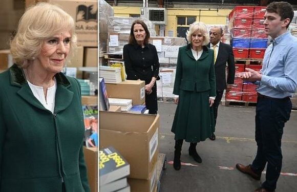 Queen Camilla looked relaxed as she visits a book charity in London