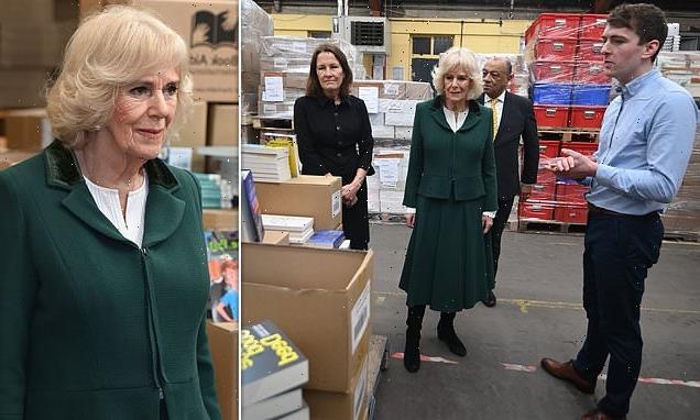 Queen Camilla looked relaxed as she visits a book charity in London