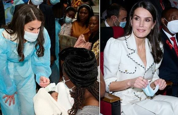 Queen Letizia of Spain looked sensational in an all-white outfit