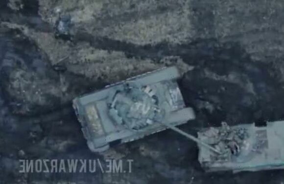 Russian tank accidentally takes out five of its comrades