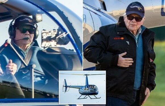 Sir David Jason, 83, takes to the skies in his Robinson R44 helicopter