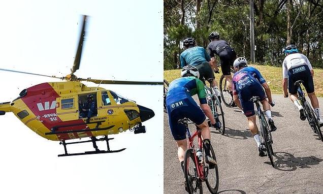 Six seriously injured as cycle road race ends in a MASSIVE crash