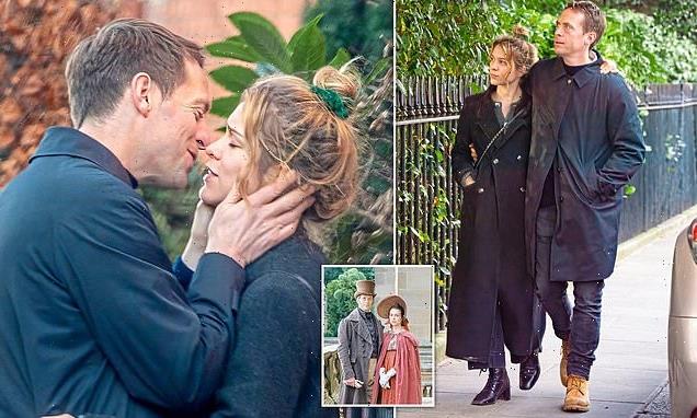 Smooching Sophie Cookson and Stephen Campbell Moore