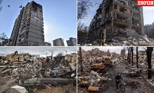 Ukraine conflict: Dozens of incredible before-and-after images of Kyiv