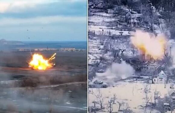 Ukrainian tank blows up house being used as cover by Putin's soldiers