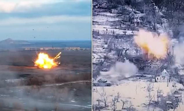 Ukrainian tank blows up house being used as cover by Putin's soldiers