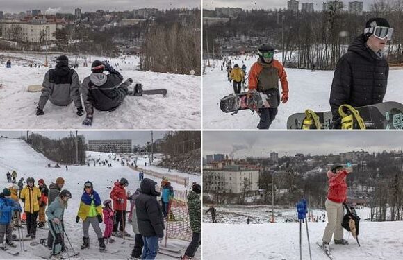 Ukrainians flock to Kyiv ski slopes as missile strikes ease on capital
