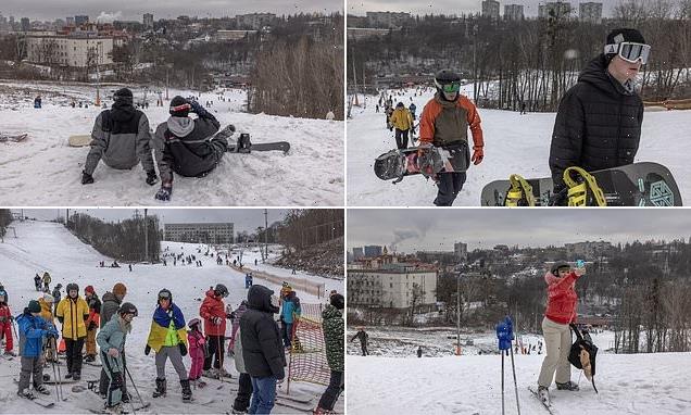 Ukrainians flock to Kyiv ski slopes as missile strikes ease on capital
