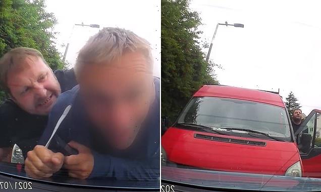 Van driver grabbed man in headlock and put plastic FORK to his neck