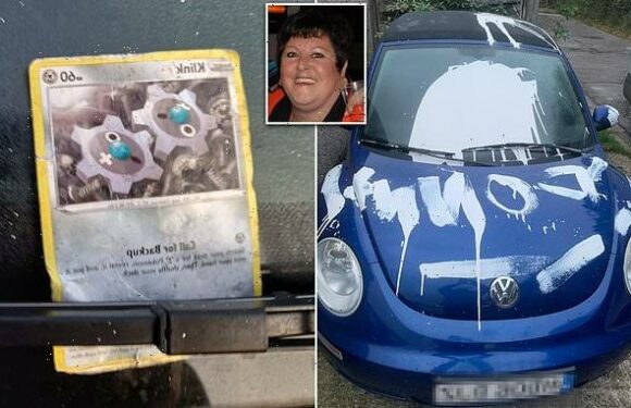 Vandal douses woman's car in paint and leaves Pokemon calling card