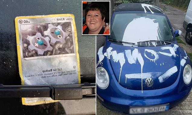 Vandal douses woman's car in paint and leaves Pokemon calling card