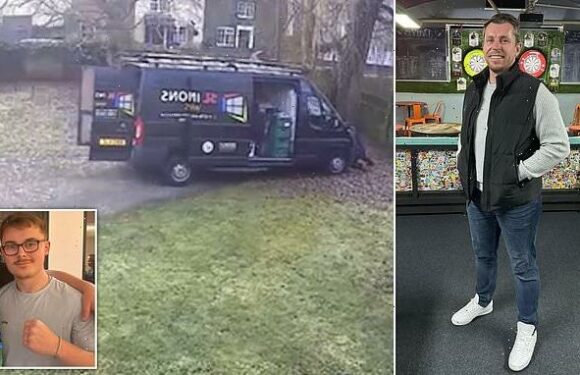Watch as workman shows superhero strength to stop van from crashing