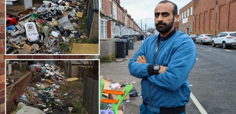 We live on 'UK's grottiest street'…we can't get in our back door due to trash mountain so big it can be seen from space | The Sun