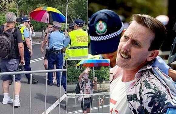 Wild moment protester is dragged away from George Pell's funeral