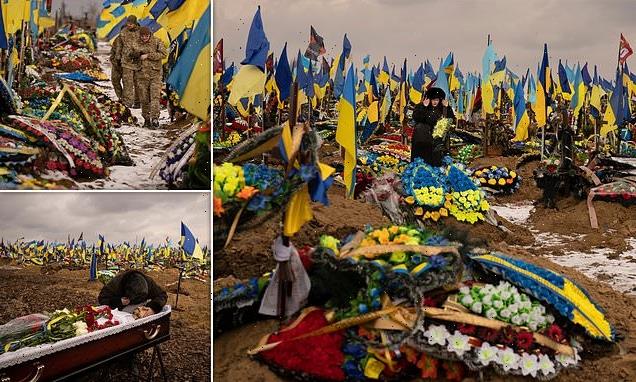 Woman stands in Kharkiv's 'field of sorrows' as war rages on