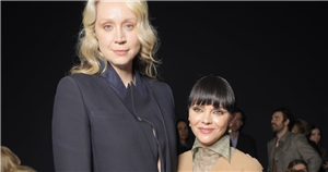 "Wednesday"'s Gwendoline Christie and Christina Ricci Have the Cutest Reunion at Fashion Week